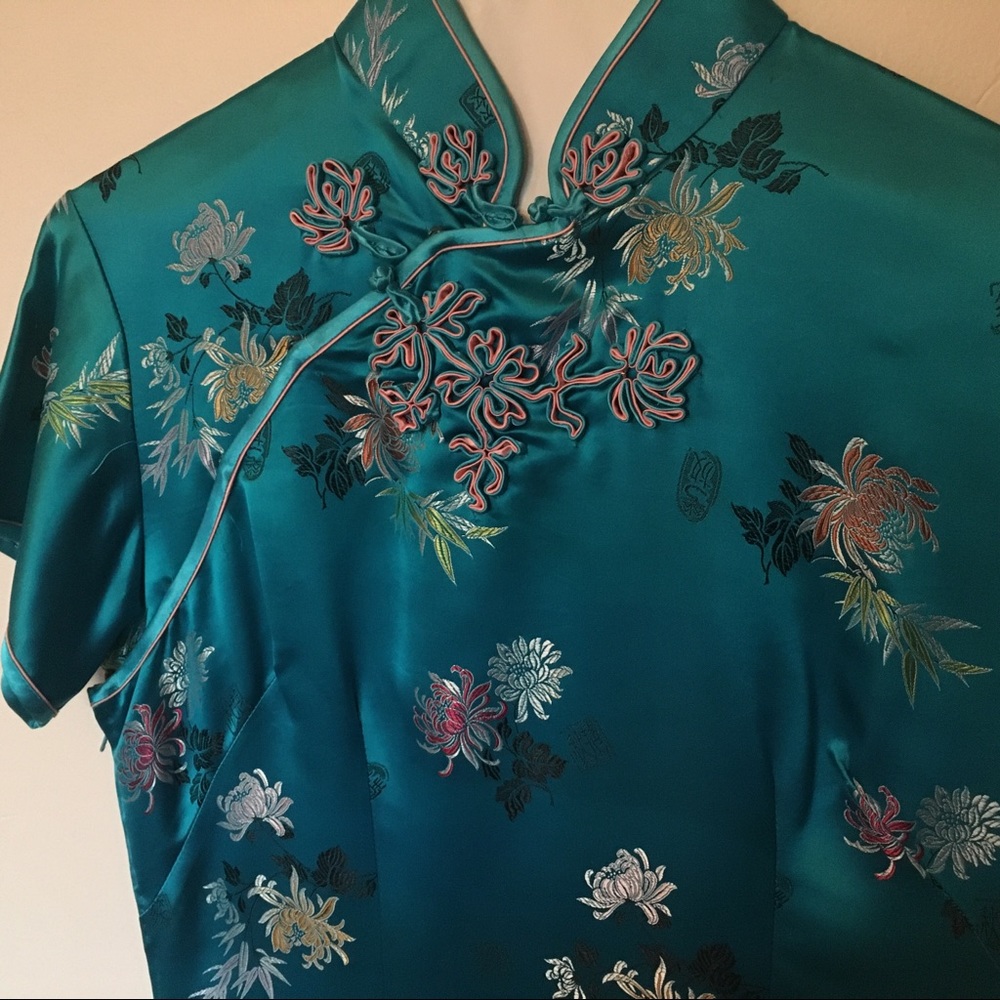 Turquoise Mandarin Dress | Qipao